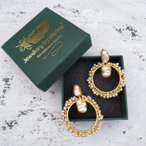 Baroque Pearl Hoop Earrings