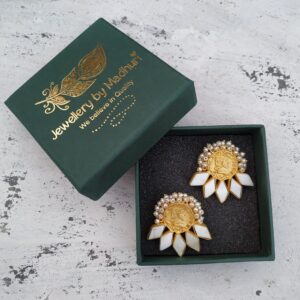 Victorian Coin Pearl Leaf Studs