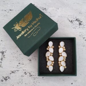 Mother of Pearl Leaf Stud Earrings