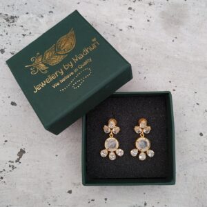 White Quartz & Crystal Trio Earrings