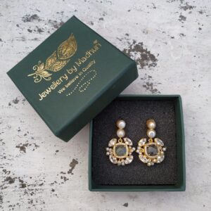 Midnight Black Rutile Quartz & Pearl Earrings