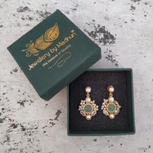 Amazonite Pearl Cluster Earrings