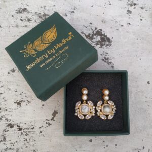 The Duo Pearl & Zircon Crafted Dendrite Opal Quad Crystal Danglers