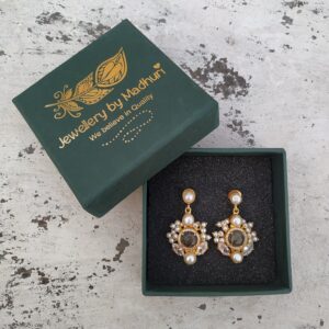 Labradorite Pearl Cluster Earrings