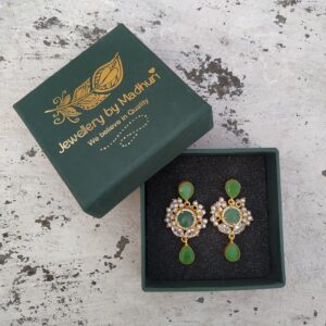 The Aqua Green Rainfall Danglers