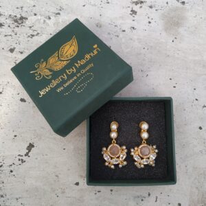 Pearl Duo, Zircon Crafted Caramel Quartz & Crystal Trio Statement Danglers