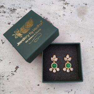 Green Onyx Crystal Trio Earrings