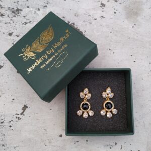 Black Onyx Crystal Trio Earrings