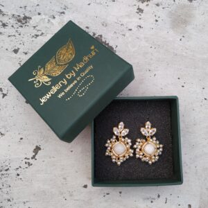 Moonstone Crystal Trio Pearl Earrings