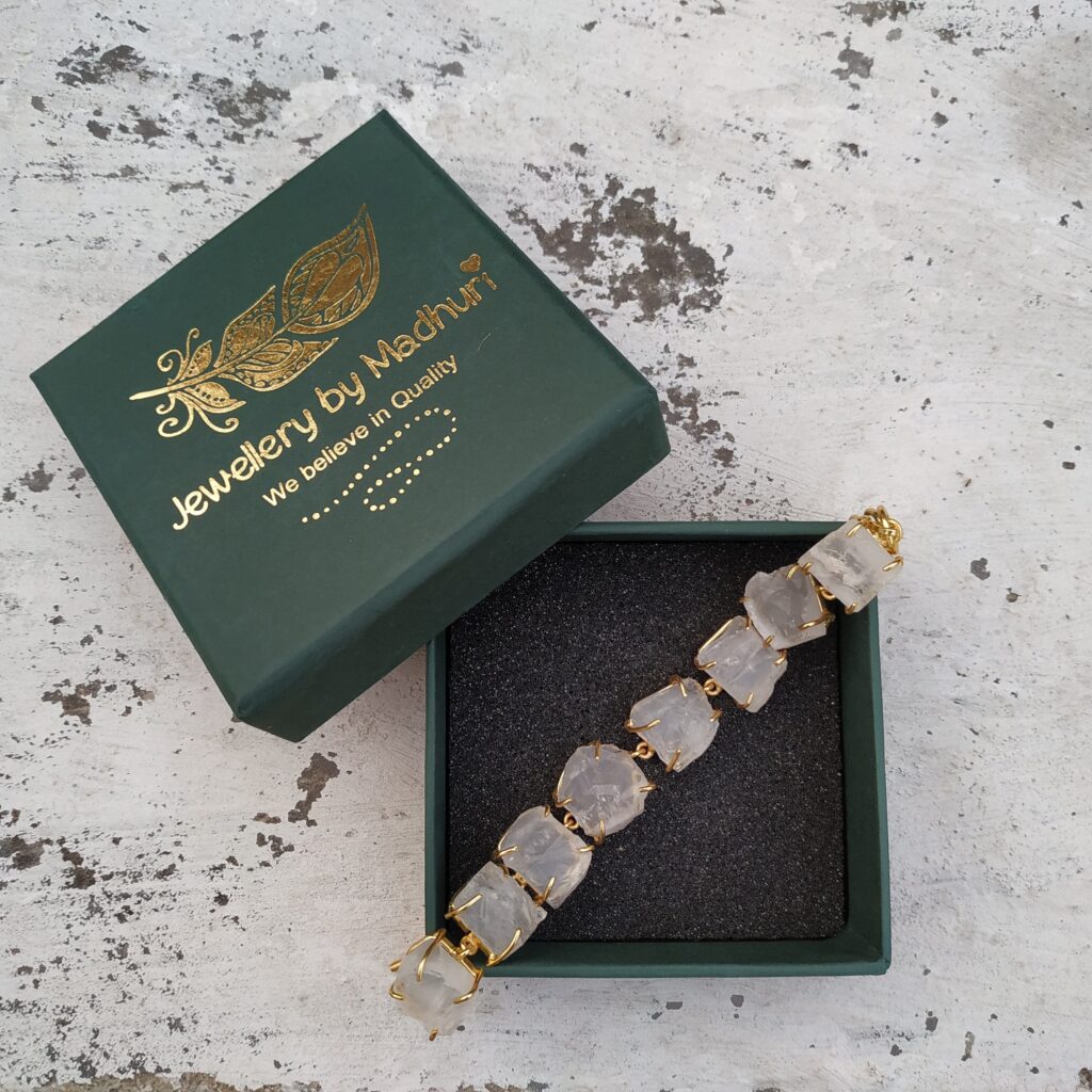 Raw White Quartz Single Line Bracelet
