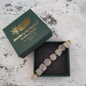 Raw White Quartz Single Line Bracelet