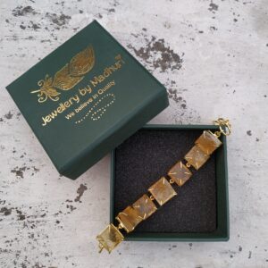 Raw Citrine Crystal Single Line Bracelet