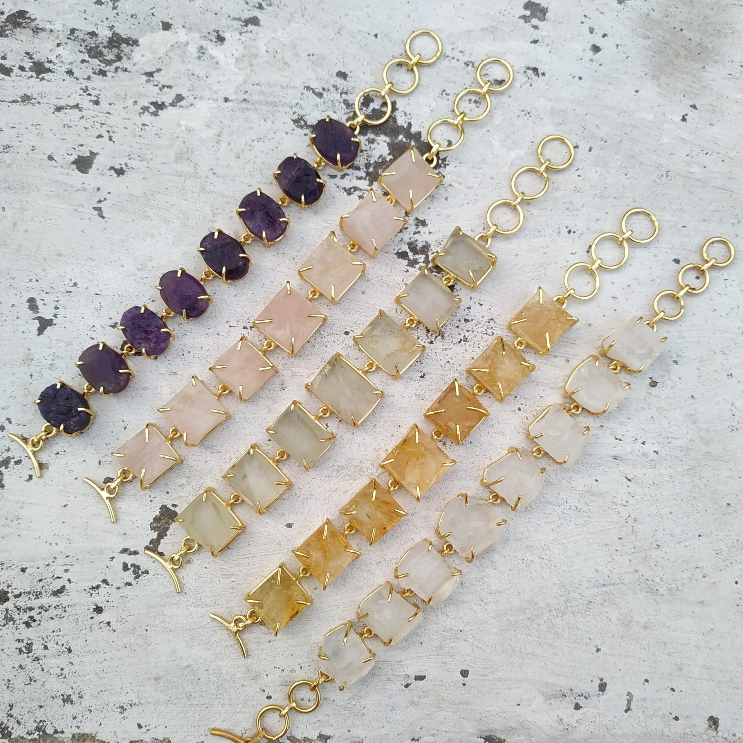 Raw Rose Quartz Single Line Bracelet - Image 3