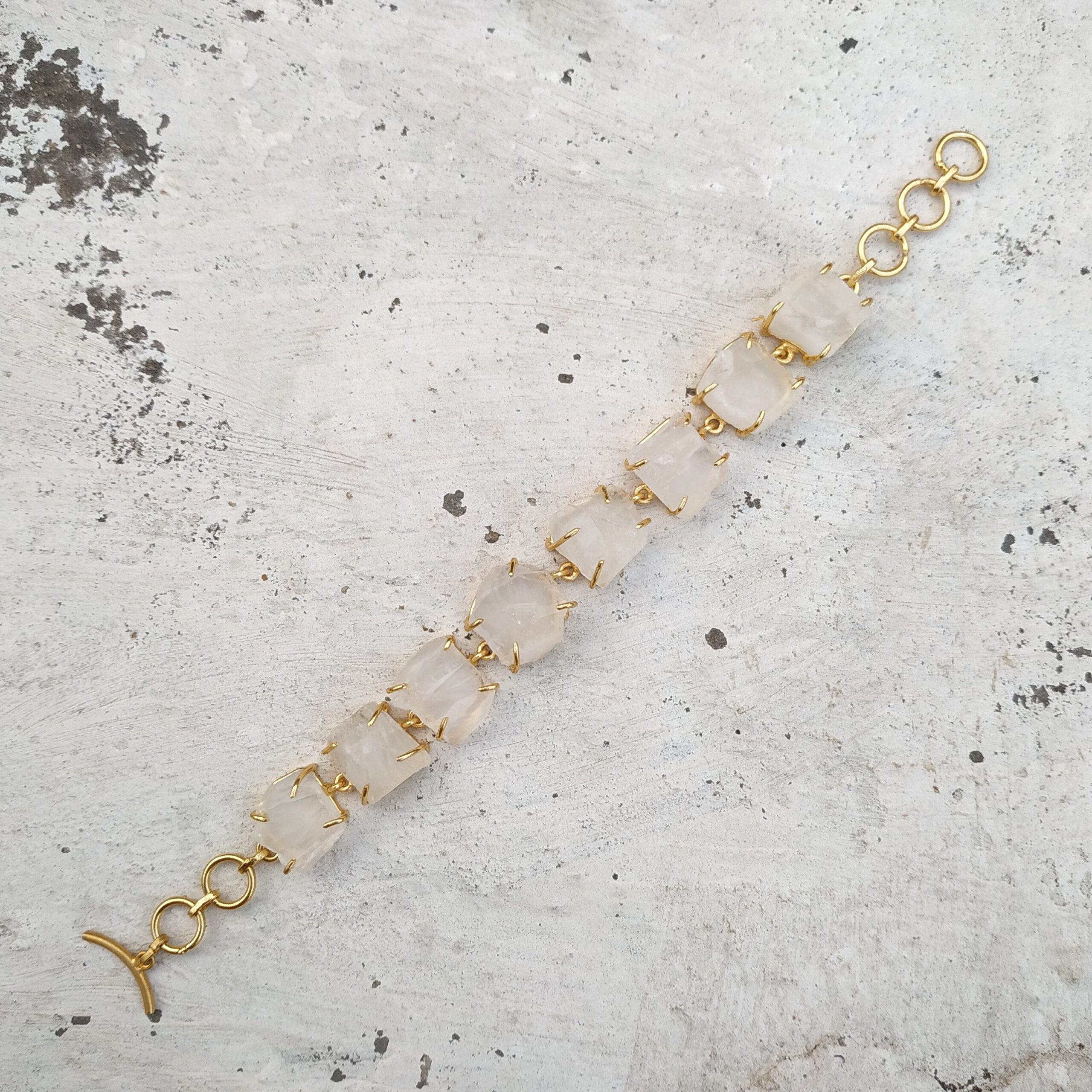 Raw White Quartz Single Line Bracelet - Image 2