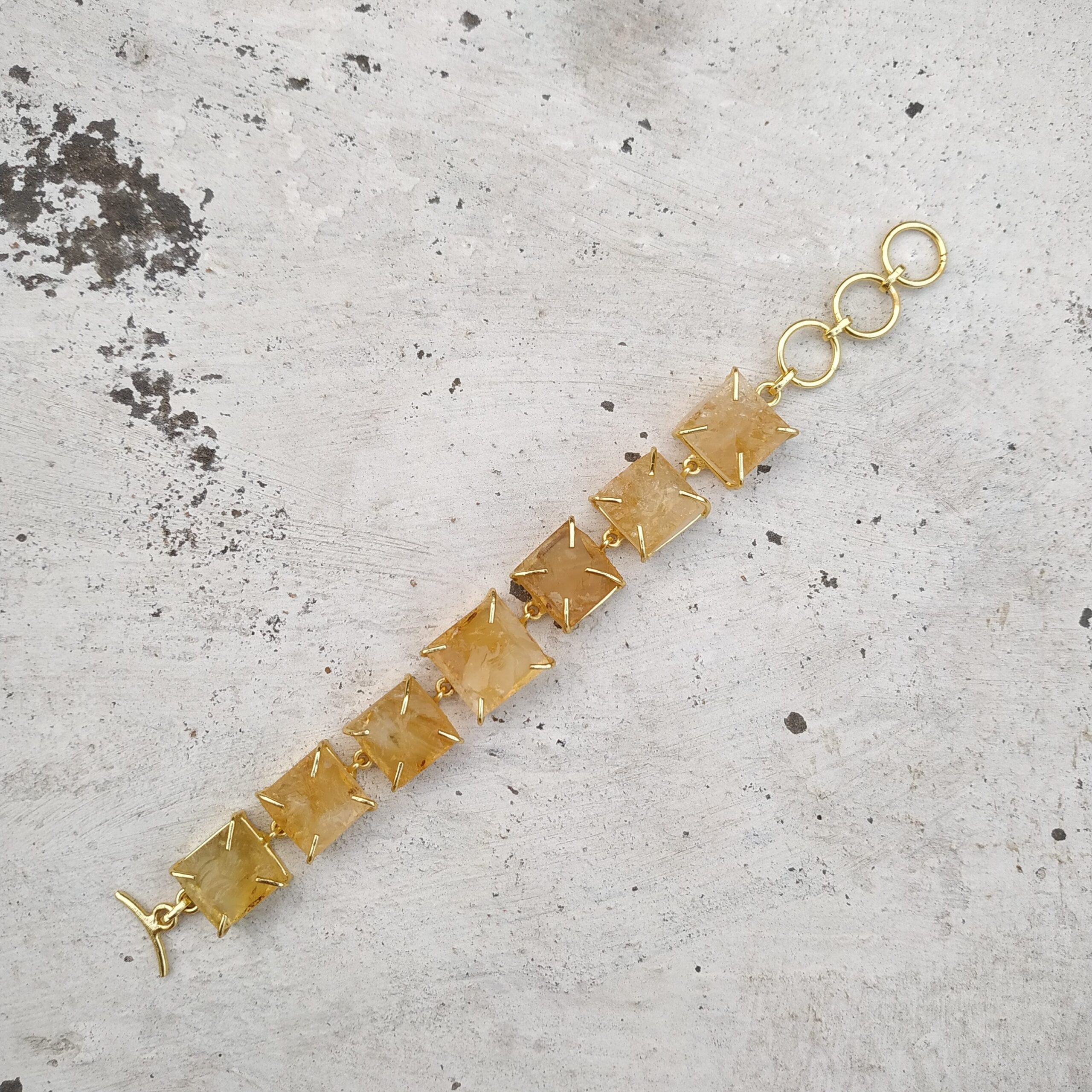 Raw Citrine Crystal Single Line Bracelet - Image 2