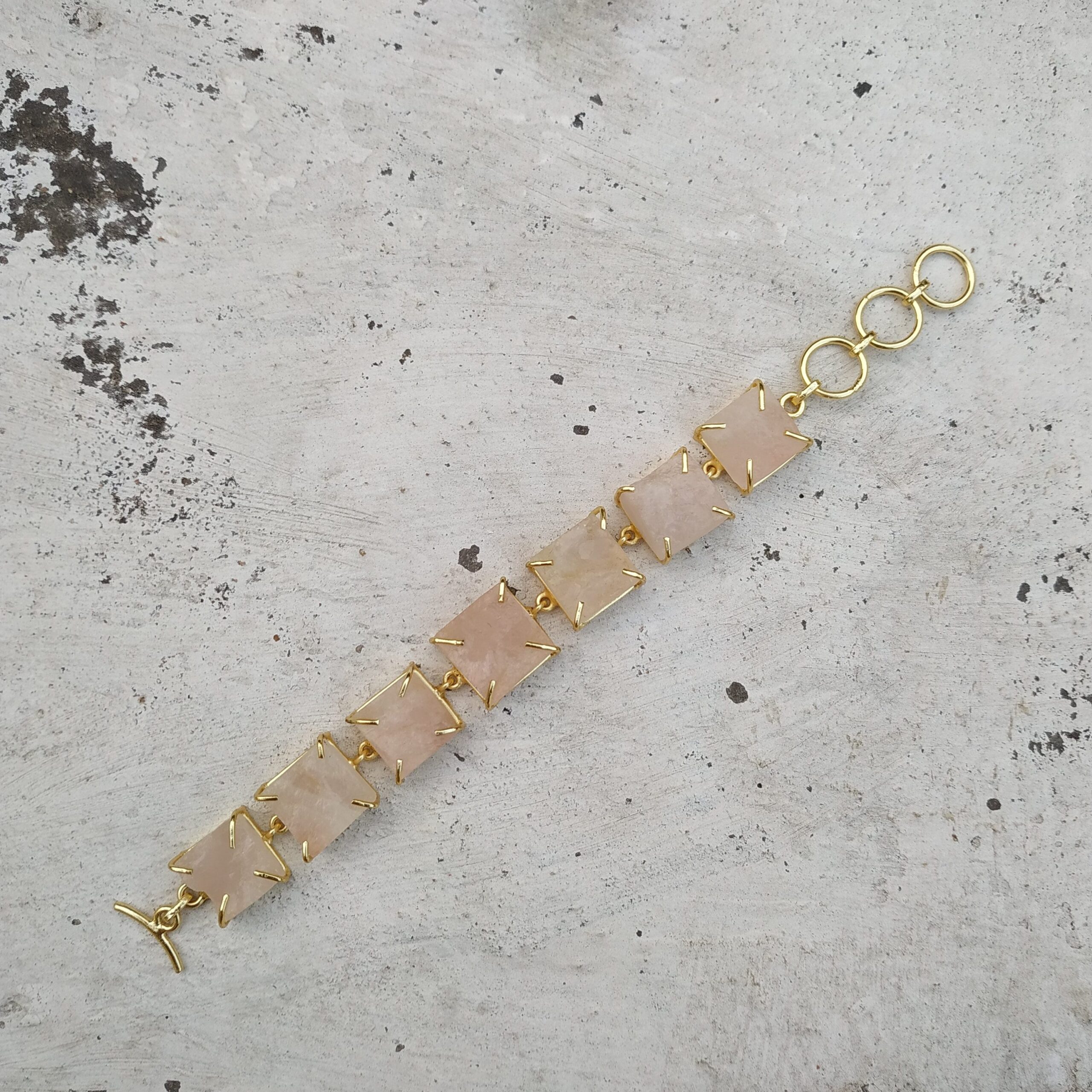 Raw Rose Quartz Single Line Bracelet - Image 2